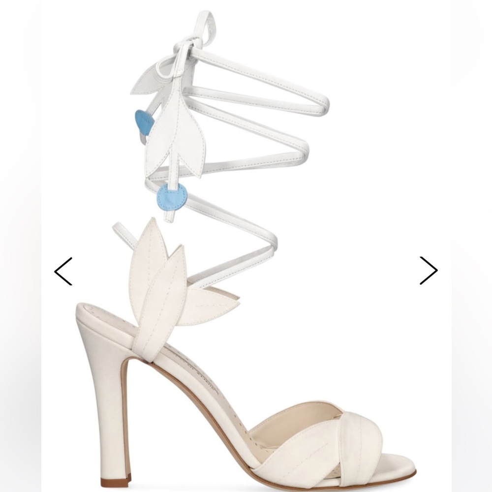 Beautiful Manolo Blahnik white sandals